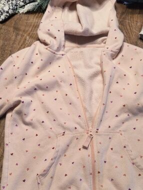 Cat & Jack Pale Pink Heart Zip Hoodie